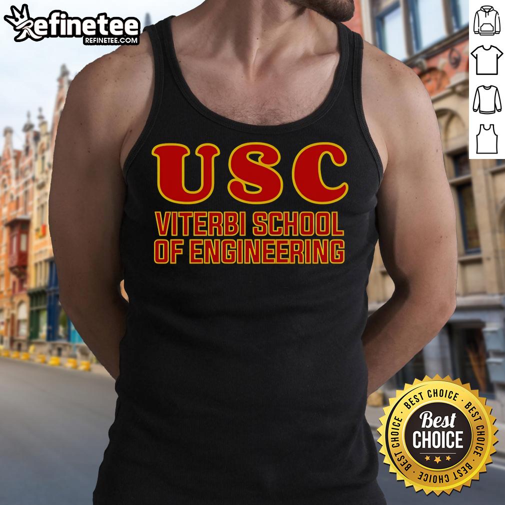 Official USC Viterbi School of Engineering tank top featuring school colors and logo, perfect for fans and students.