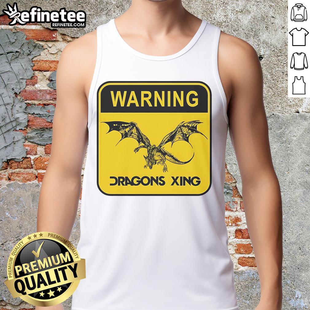 Official Warning Dragons Xing Tank Top featuring a vibrant dragon graphic, perfect for fans of mythical creatures and casual wear.
