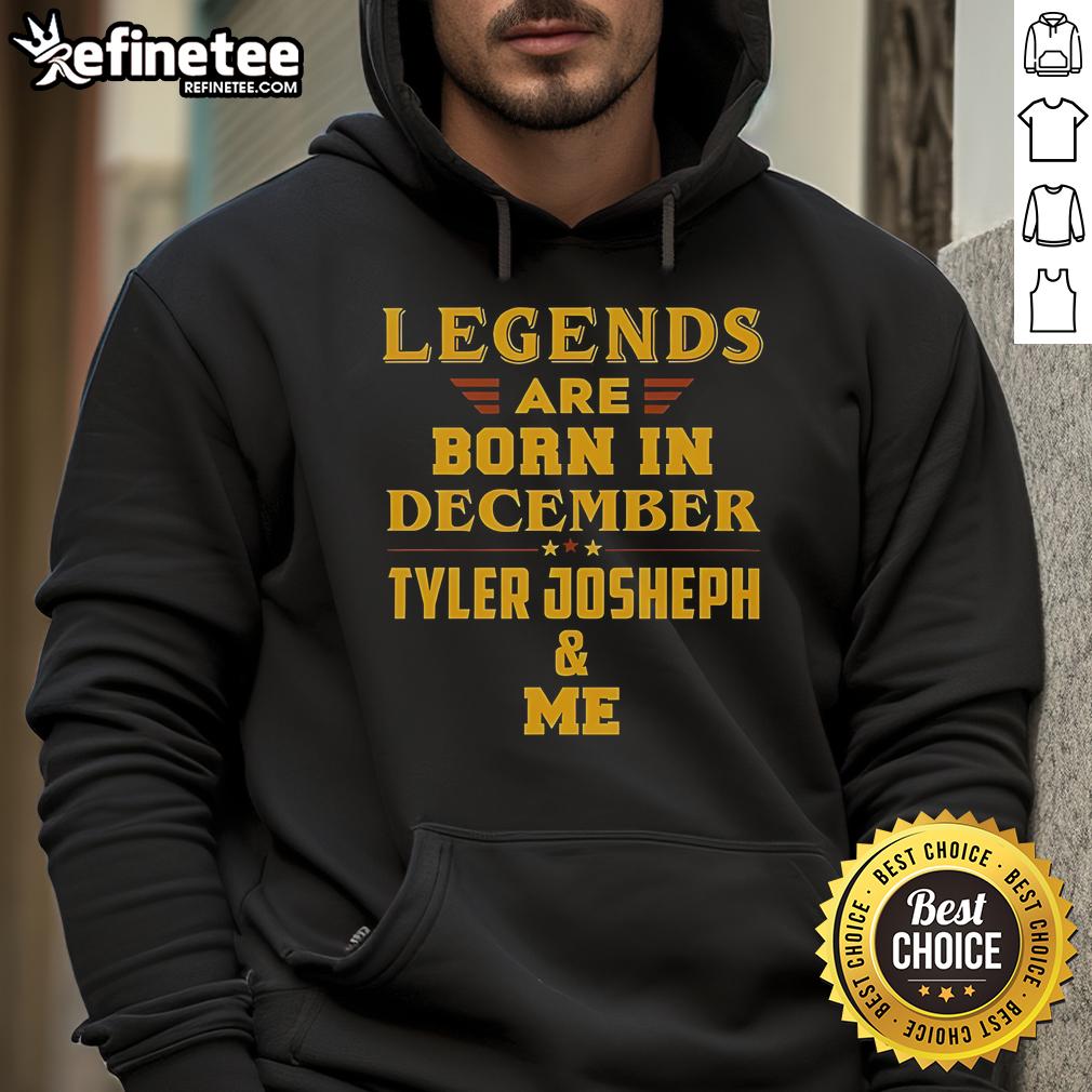 Alt Text: Premium Legends Are Born In December hoodie featuring Tyler Joseph design, perfect for fans and winter wear.