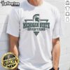 Alt Text: Premium Michigan State Spartans Football Triangle Helmet T-Shirt featuring team colors and logo, perfect for fans.