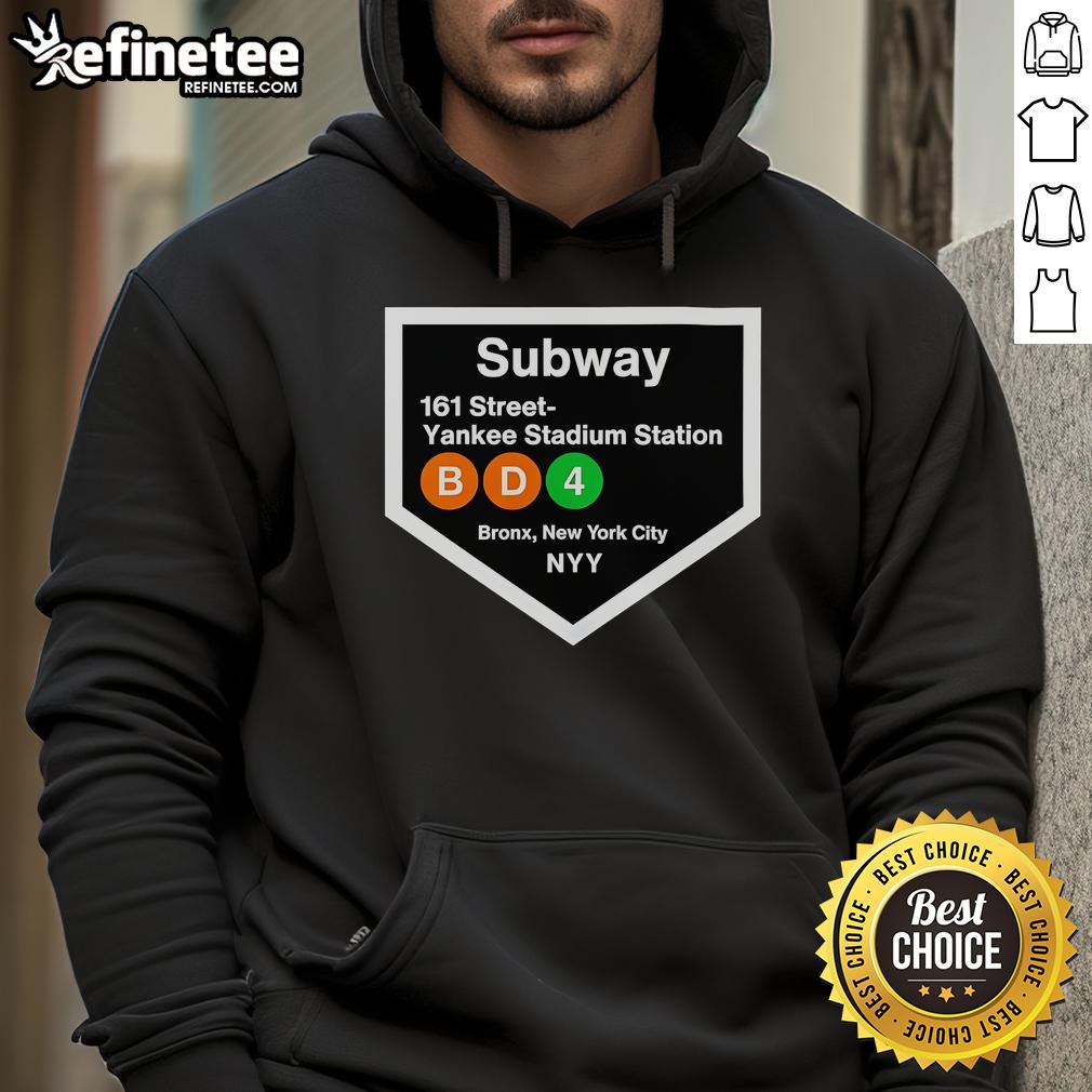 Premium Yankee Stadium subway stop hoodie featuring iconic design, perfect for fans and stylish streetwear.