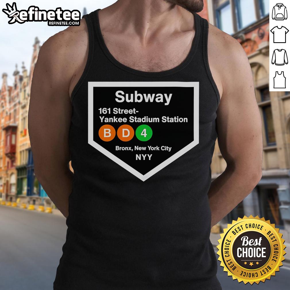 Premium Yankee Stadium Subway Stop Tank Top featuring iconic baseball graphics, perfect for fans and summer outings.