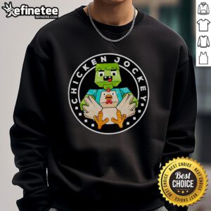 Top Chicken Jockey Cube Solver Minecraft Sweatshirt featuring vibrant graphics and comfortable fit for gamers.