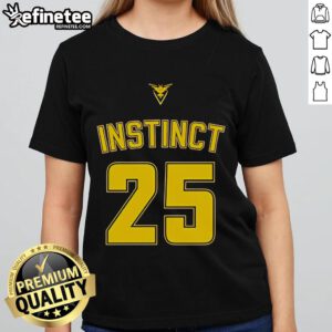 Top Instinct 25 Ladies Tee in vibrant colors, showcasing stylish design and comfortable fit for active women.