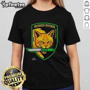 Good Rowdy Ryder Reviews Cat Hound Logo Ladies Tee featuring a stylish design and vibrant colors for cat lovers.