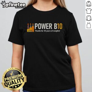 Nice Power B10 10 Years of Insights Ladies Tee - Celebrating a decade of knowledge and style in women's fashion.