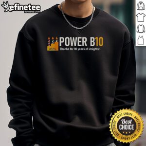 Nice Power B10 sweatshirt celebrating 10 years of insights with a stylish design and comfortable fit.