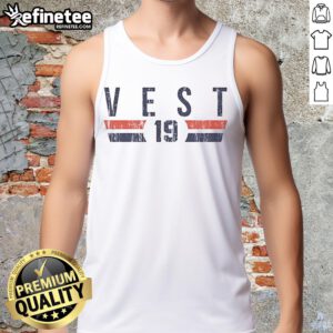Vintage tank top featuring Detroit font, labeled 'Nice Will Vest 19', perfect for casual or retro style lovers.