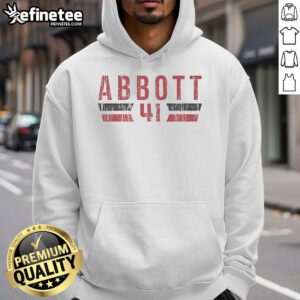 Official Andrew Abbott 41 Cincinnati Font Vintage Hoodie in soft fabric, perfect for casual wear and sports fans.