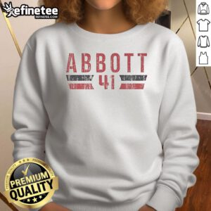 Official Andrew Abbott 41 Cincinnati Font Vintage Sweatshirt featuring a classic design and comfortable fit.