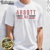 Official Andrew Abbott 41 Cincinnati Font Vintage T-Shirt featuring retro design and bold lettering in a classic style.