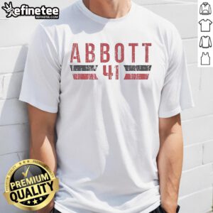 Official Andrew Abbott 41 Cincinnati Font Vintage T-Shirt featuring retro design and bold lettering in a classic style.