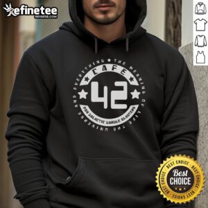Cozy Official Cafe 42 Pan Galactic Gargle Blasters hoodie featuring 'The Meaning Of Life, The Universe, And Everything' design.