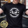 Alt Text: Official Cafe 42 Pan Galactic Gargle Blasters T-Shirt featuring The Meaning Of Life The Universe And Everything design.