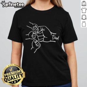 Official Dad Hands Father's Day Celebration Ladies Tee featuring fun graphic design for celebrating dads.