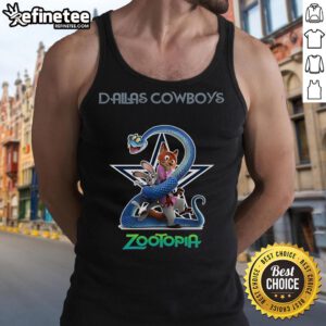 Official Dallas Cowboys Zootopia 2 Tank Top featuring vibrant graphics and team logo for fans and collectors.