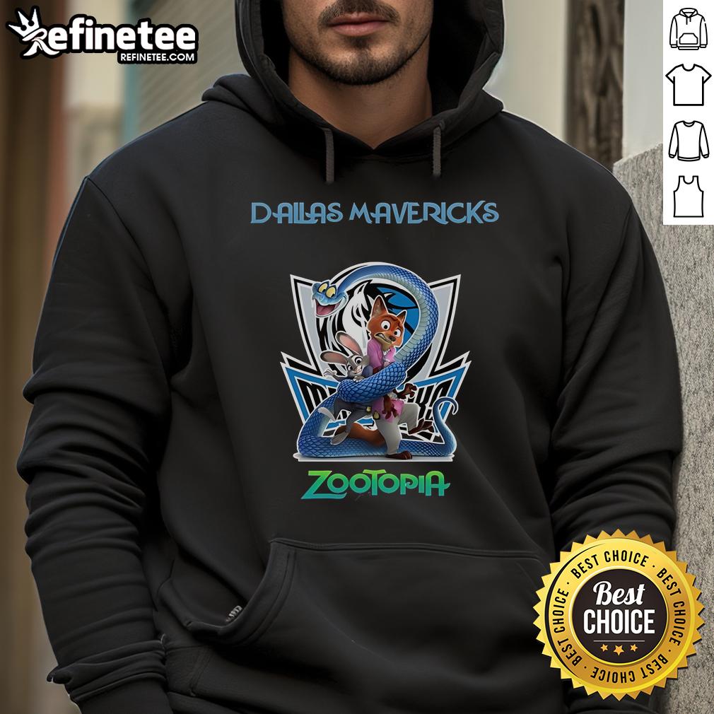 Alt Text: Official Dallas Mavericks Zootopia 2 Hoodie featuring vibrant design and team logo, perfect for fans and collectors.