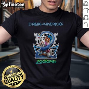 Official Dallas Mavericks Zootopia 2 T-Shirt featuring vibrant graphics and team logo, perfect for fans and collectors.
