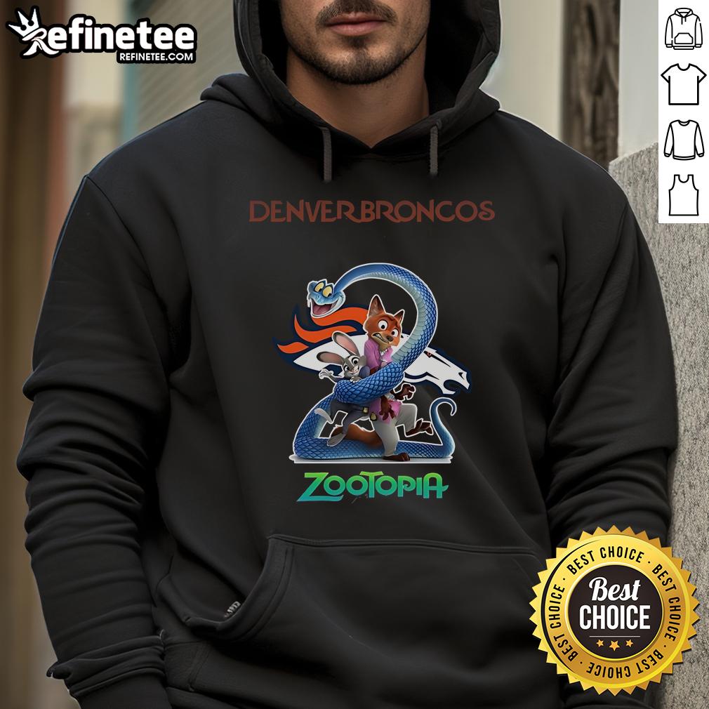 Alt Text: Official Denver Broncos Zootopia 2 Hoodie featuring team colors and logo, perfect for fans and stylish outings.