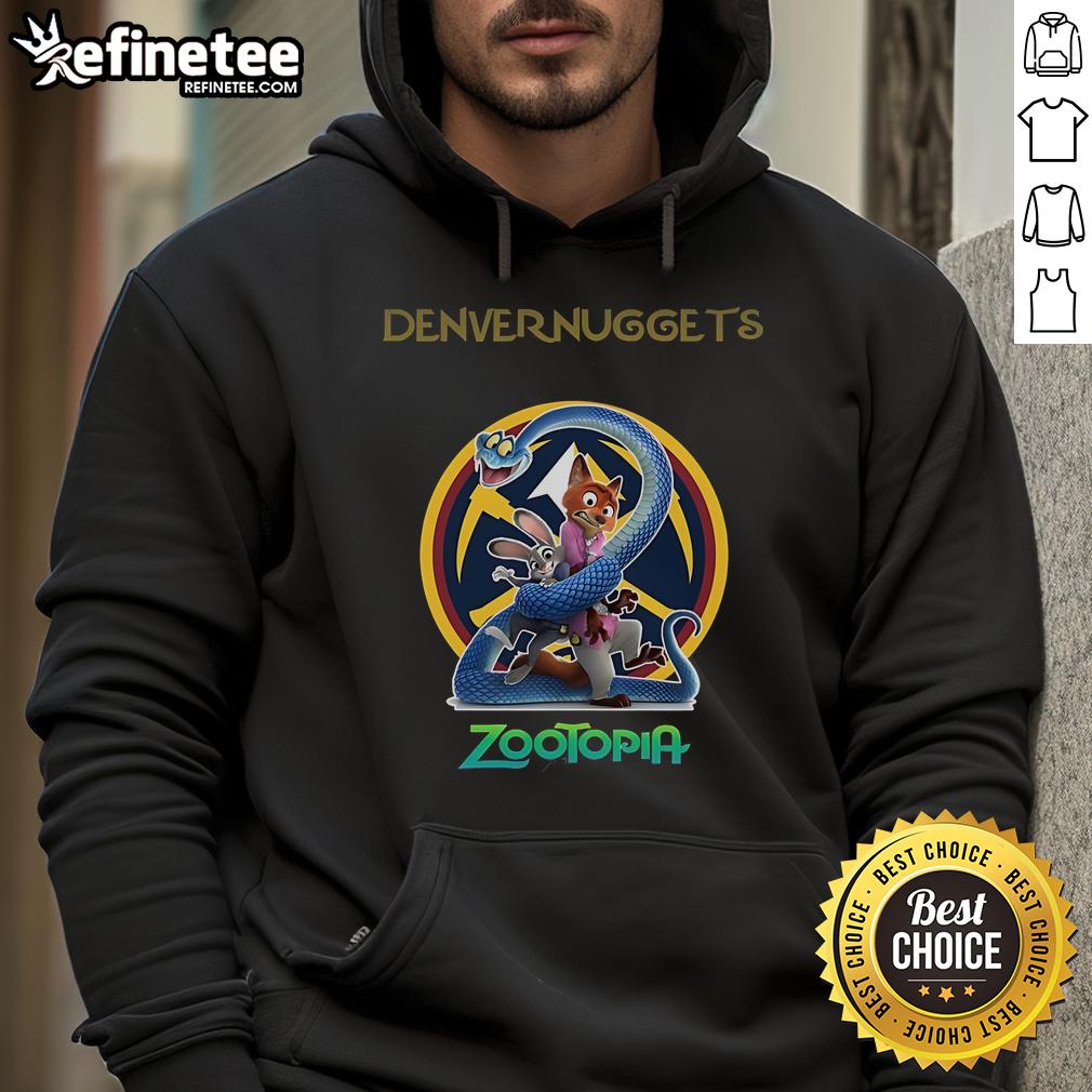 Official Denver Nuggets Zootopia 2 Hoodie featuring vibrant colors and unique design for fans and collectors.