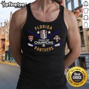 Official Florida Panthers 2025 Stanley Cup Champions off-shoulder tank top in vibrant colors, perfect for fans.
