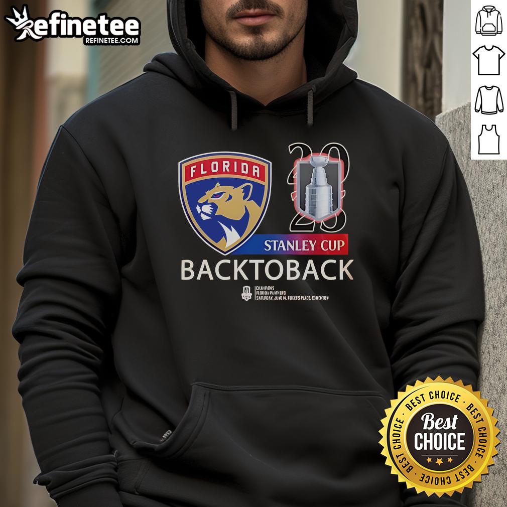 Official Florida Panthers National Hockey back-to-back champions 2025 hoodie featuring team logo and stylish design.