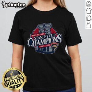 Official Florida Panthers Youth 2024-2025 Back to Back Stanley Cup Champions Ladies Tee for fans and supporters.