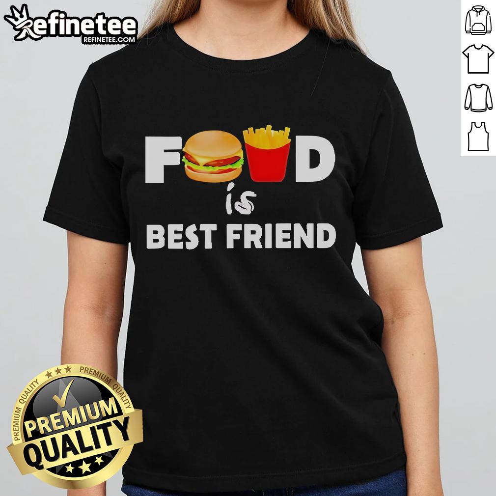 Official Food is Best Friend Ladies Tee featuring a playful design celebrating food and friendship in vibrant colors.