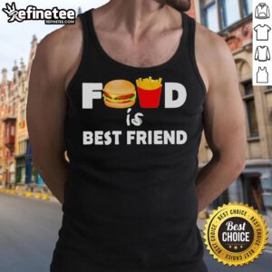 Official Food is Best Friend Tank Top featuring a playful graphic, perfect for food lovers and casual wear enthusiasts.