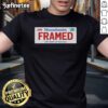 Alt Text: Official framed Massachusetts license plate police justice satire logo t-shirt design showcasing humor and law enforcement theme.