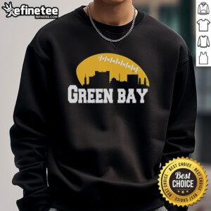 Official Green Bay City Skyline Football Sweatshirt featuring vibrant skyline design and team colors.