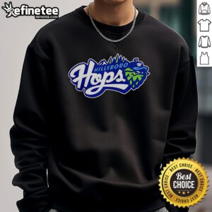 Official Hillsboro Hops Champion logo sweatshirt featuring team colors and emblem, perfect for fans and casual wear.