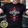 Official Houston Texans Jesus First T-Shirt featuring 'Through Christ Who Strengthens Me' design in team colors.