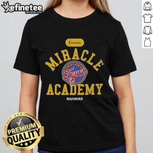 Alt Text: Official Indiana Fever Miracle Academy NBA Collection Ladies Tee in vibrant colors, perfect for fans and casual wear.