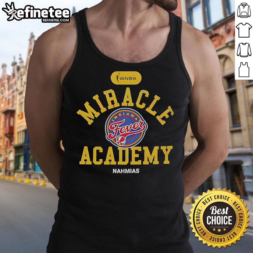 Official Indiana Fever Miracle Academy NBA Collection tank top featuring team colors and logo, perfect for fans.