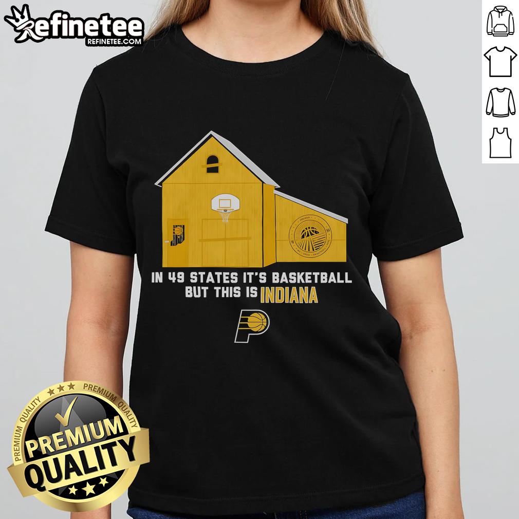 Official Indiana Pacers ladies tee showcasing basketball pride in Indiana, perfect for fans in all 49 states.