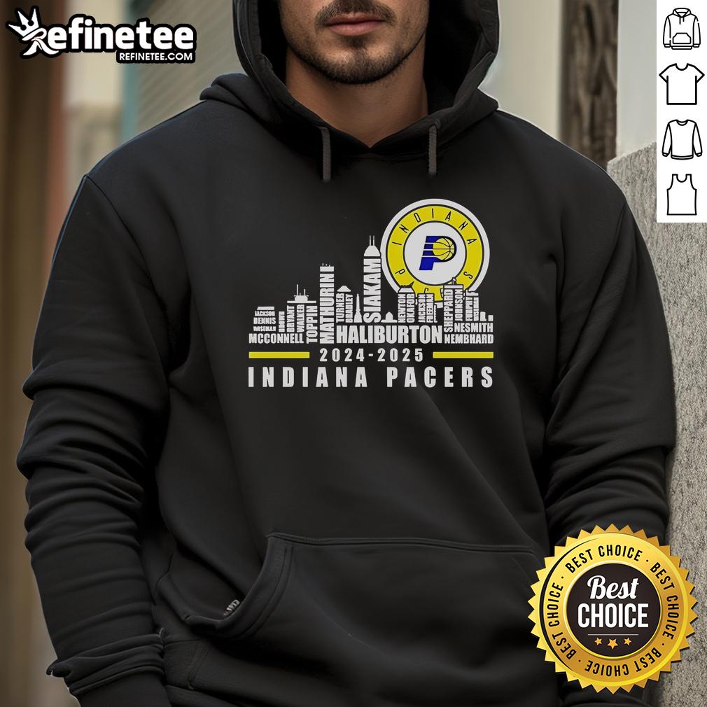 Official Indiana Pacers NBA 2024-2025 Skyline Hoodie featuring team colors and logo, perfect for fans and casual wear.