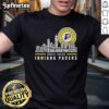 Alt Text: Official Indiana Pacers NBA 2024-2025 Skyline T-Shirt featuring team colors and logo on a stylish design.