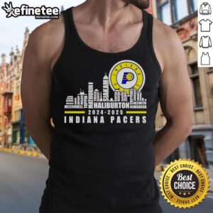 Official Indiana Pacers NBA 2024-2025 skyline tank top featuring team colors and logo for fans and collectors.