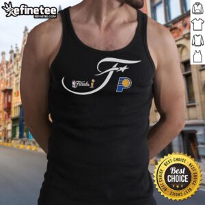 Official Indiana Pacers Sportiqe 2025 NBA Finals Bingham Tank Top showcasing team colors and logo for basketball fans.