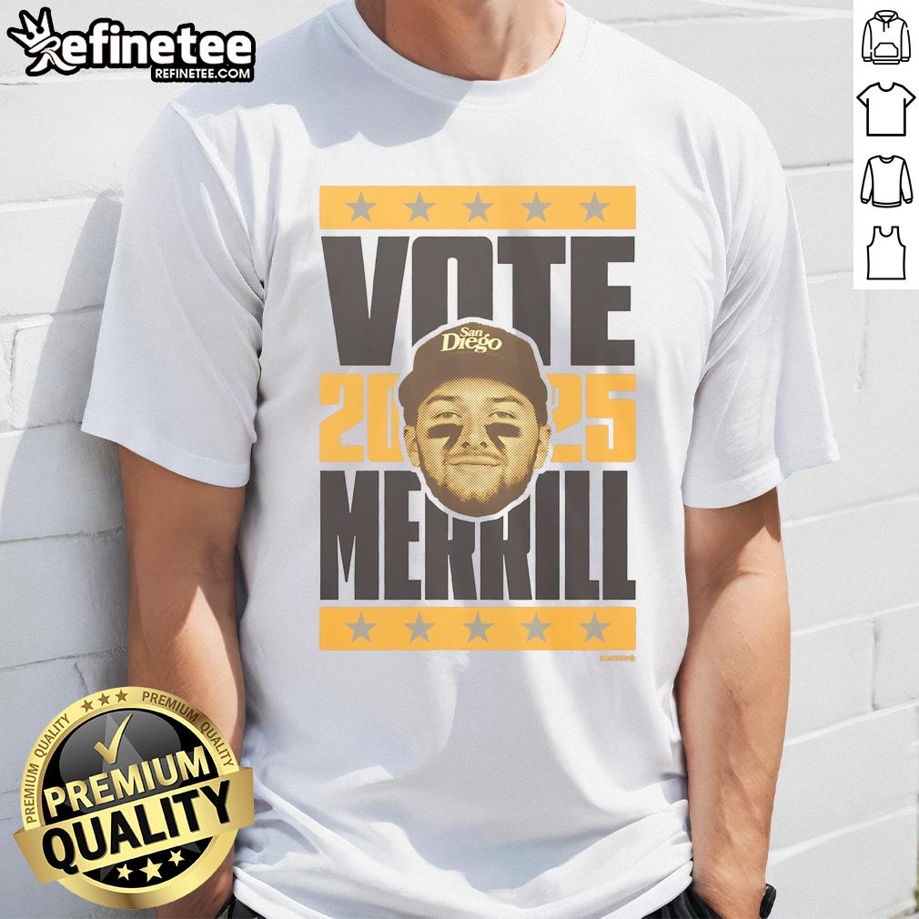 Official Jackson Merrill 2025 Vote T-Shirt featuring bold design and campaign logo for supporters and enthusiasts.