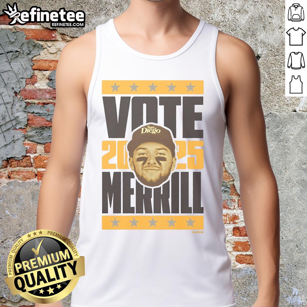 Official Jackson Merrill 2025 Vote Tank Top featuring bold design, perfect for showing support in the upcoming election.