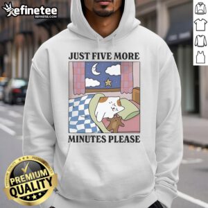 Cozy Official Just Five More Minutes Please Cat Hoodie featuring a playful cat graphic, perfect for cat lovers.