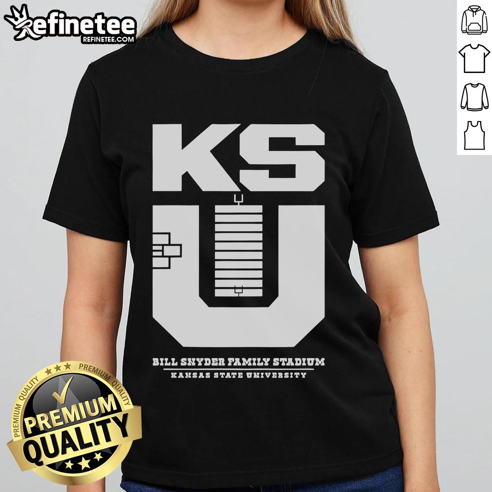 Official Kansas State Football Stadium KSU monogram ladies tee, featuring a stylish design for passionate Wildcats fans.