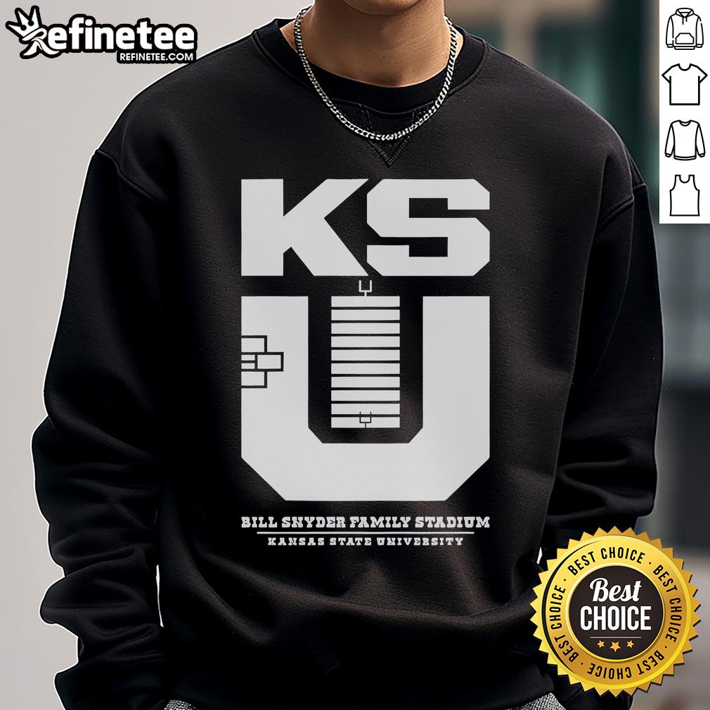 Official Kansas State Football Stadium KSU monogram sweatshirt showcasing team pride and style for fans.