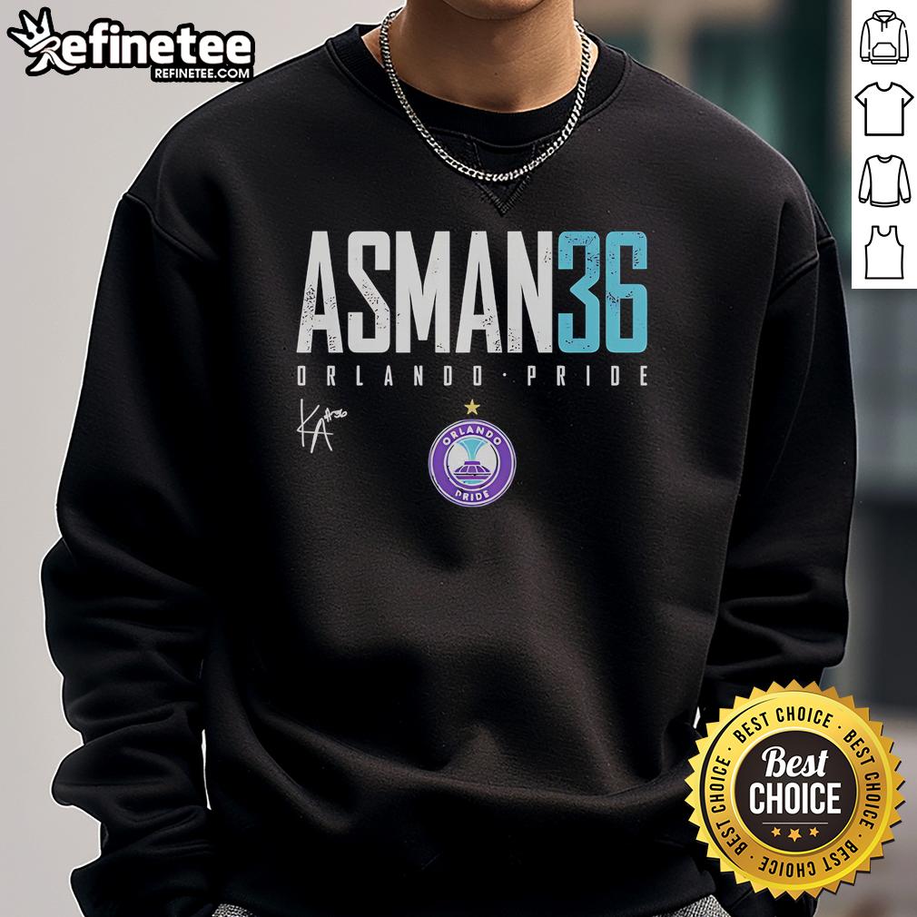 Official Kat Asman Orlando Pride Elite 36 Sweatshirt featuring vibrant colors and stylish design for fans.