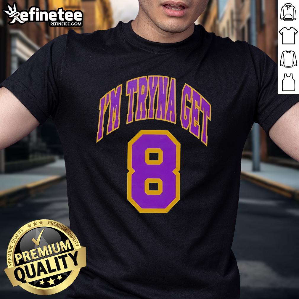 Alt Text: Official Kehlani I'M Tryna Get Los Angeles Lakers 8 T-Shirt featuring vibrant graphics and stylish design.