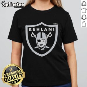 Official Kehlani Oakland x Las Vegas Raiders ladies tee featuring stylish design and vibrant team colors for fans.