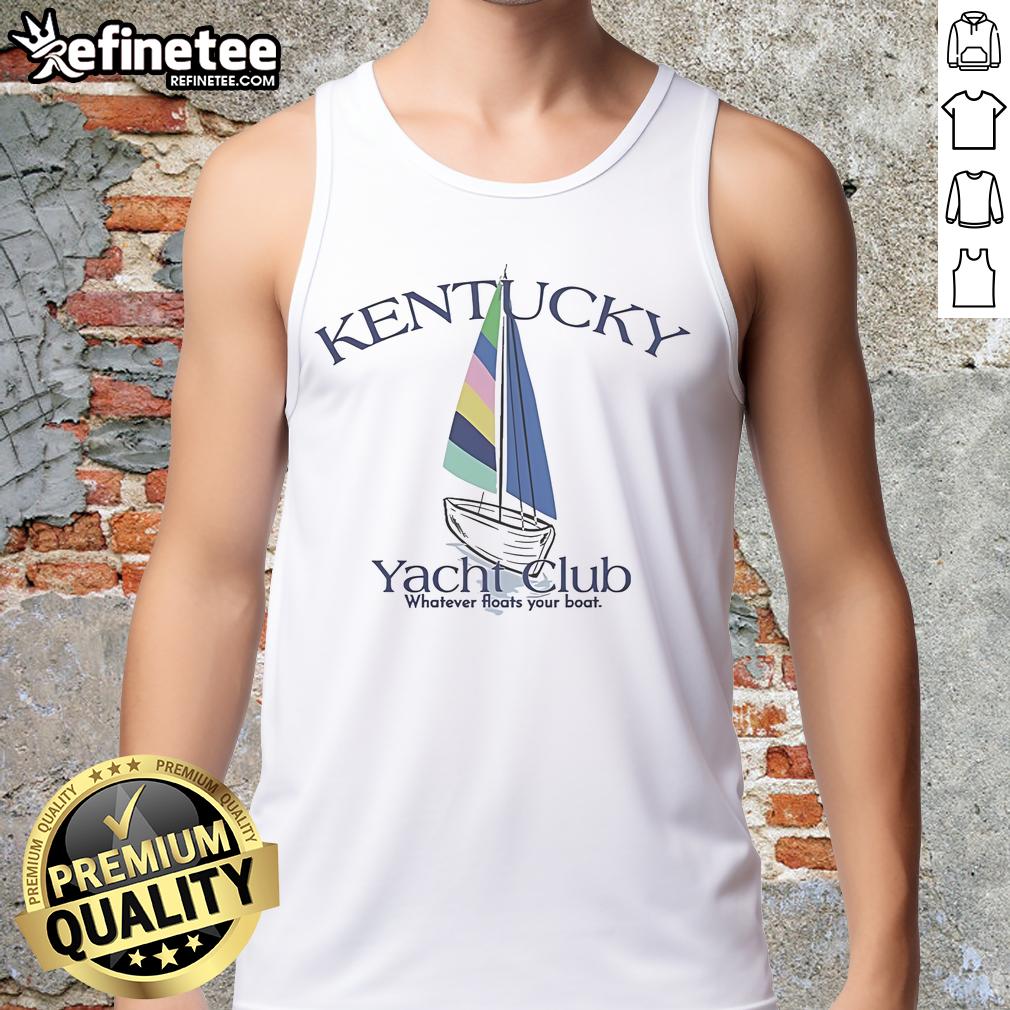 Official Kentucky Yacht Club 'Whatever Floats Your Boat' tank top featuring a stylish design for boating enthusiasts.