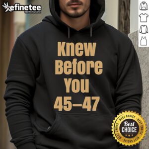 Official Knew Before You Escalator Truth Hoodie in black featuring bold text design, perfect for casual streetwear style.